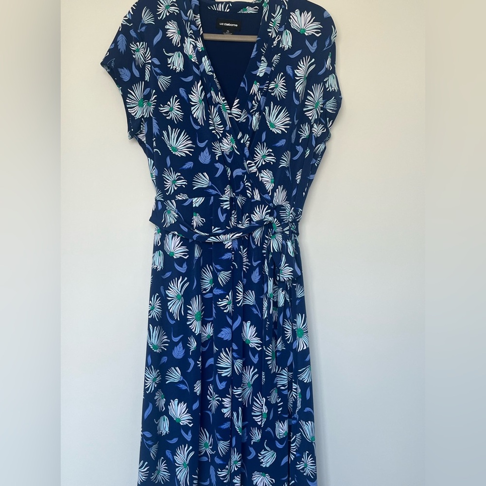 Liz Claiborne Navy Floral Dress